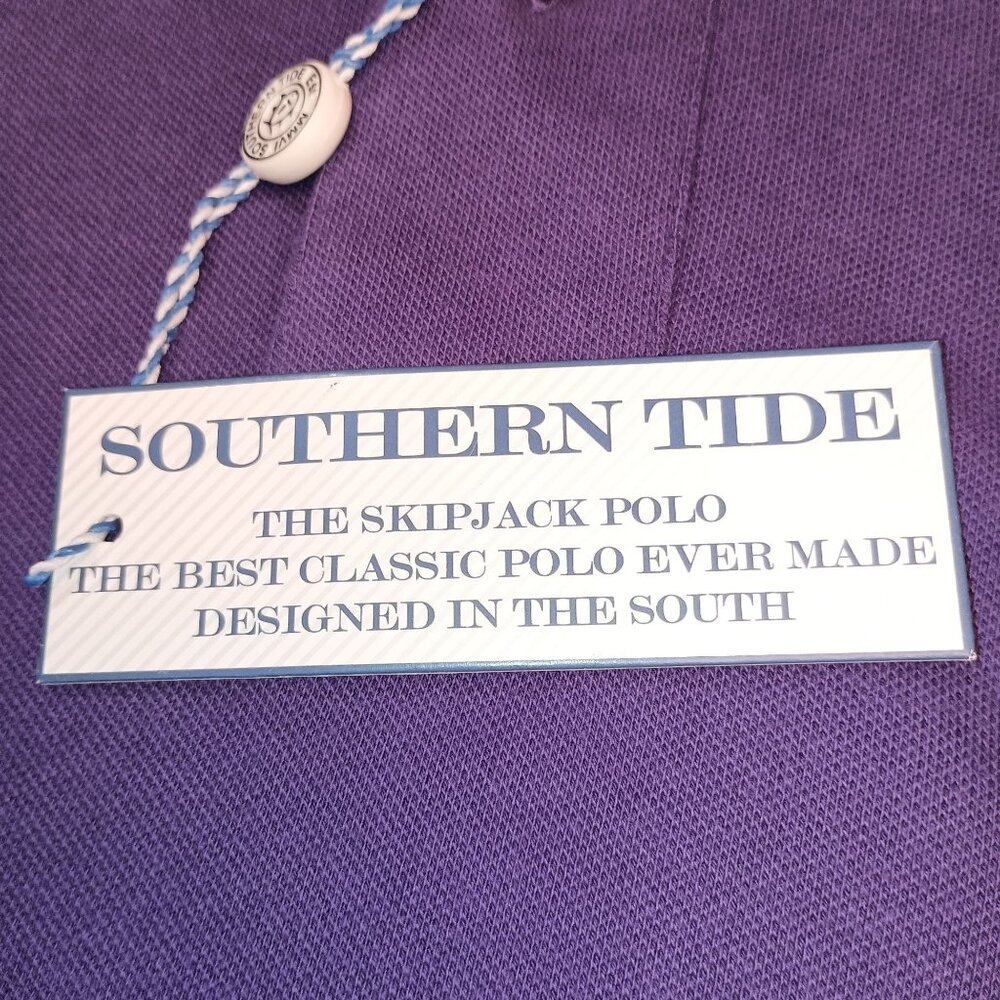 Southern Tide The Skipjack Polo Purple New with Tags Preppy Classic Size Med - Picture 7 of 9